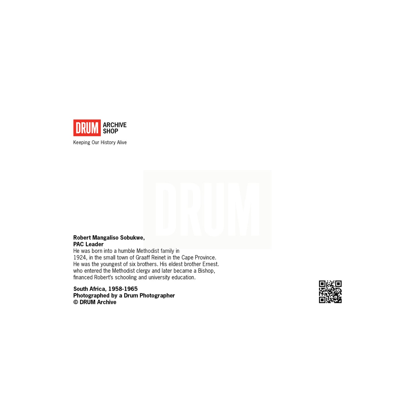 Robert Sobukwe Postcard