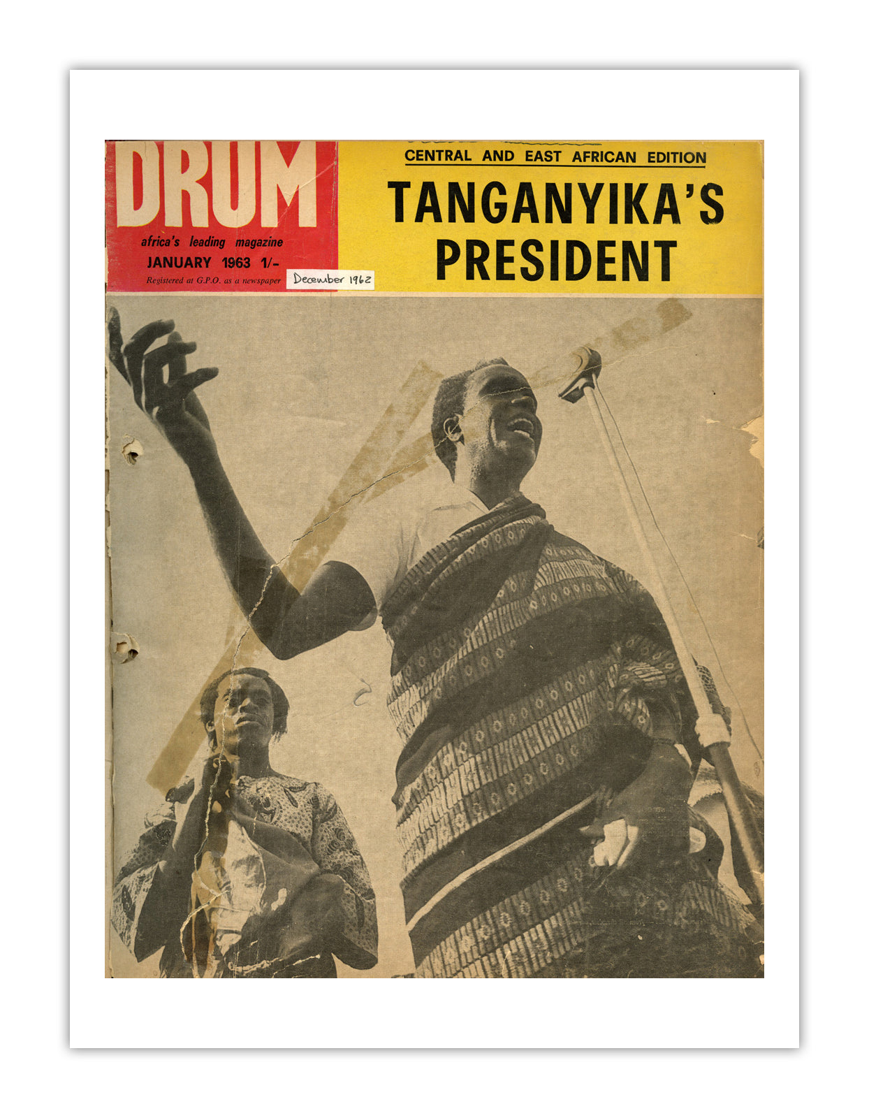 East Africa Drum Magazine cover, December 1962 – archival poster print