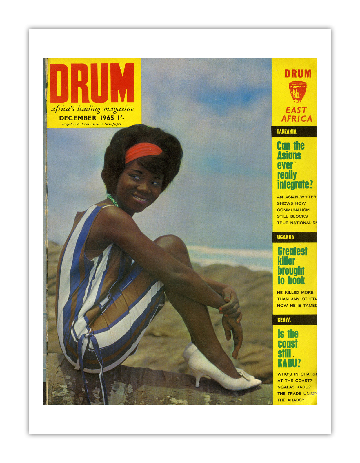 East Africa Drum Magazine cover, December 1965 – archival poster print