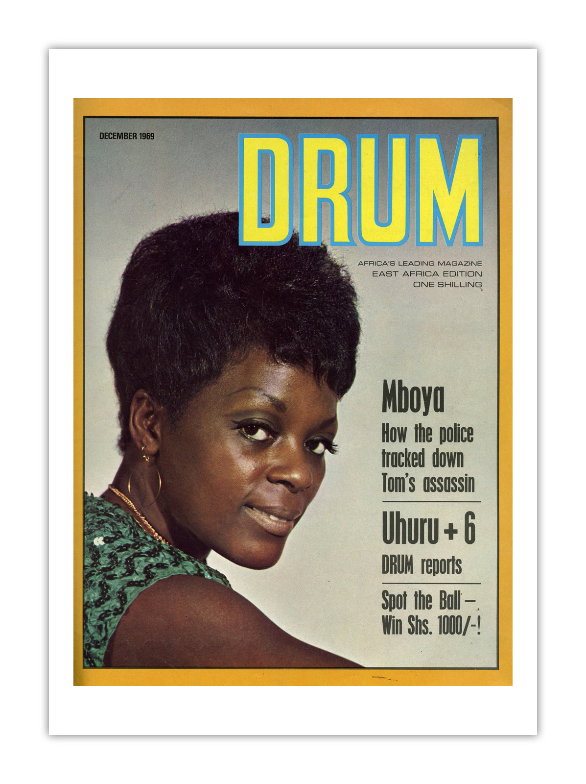 East Africa Drum Magazine cover, December 1969 – archival poster print