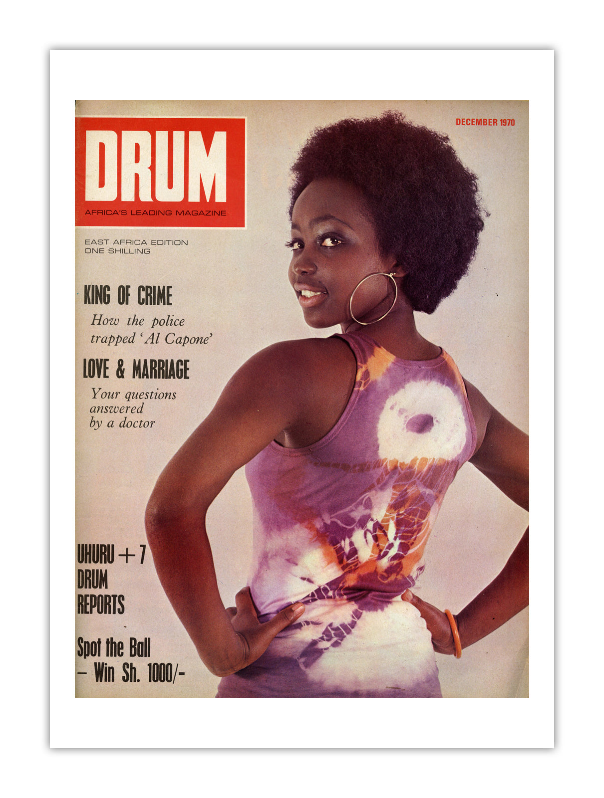 East Africa Drum Magazine cover, December 1970 – archival poster print