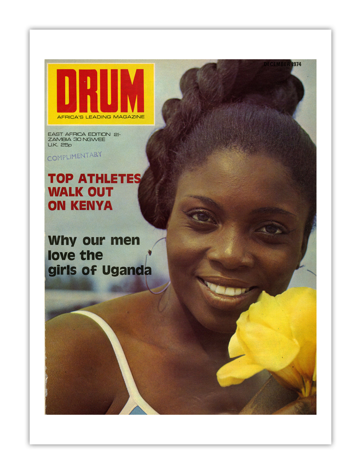 East Africa Drum Magazine cover, December 1974 – archival poster print