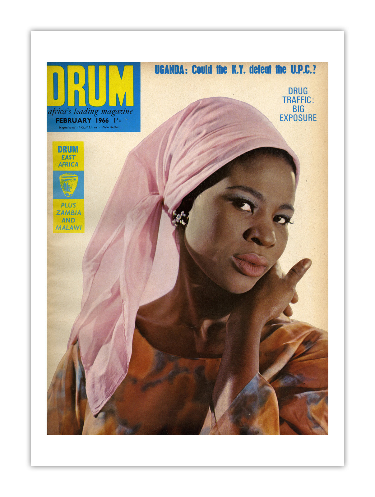 East Africa Drum Magazine cover, February 1966 – archival poster print