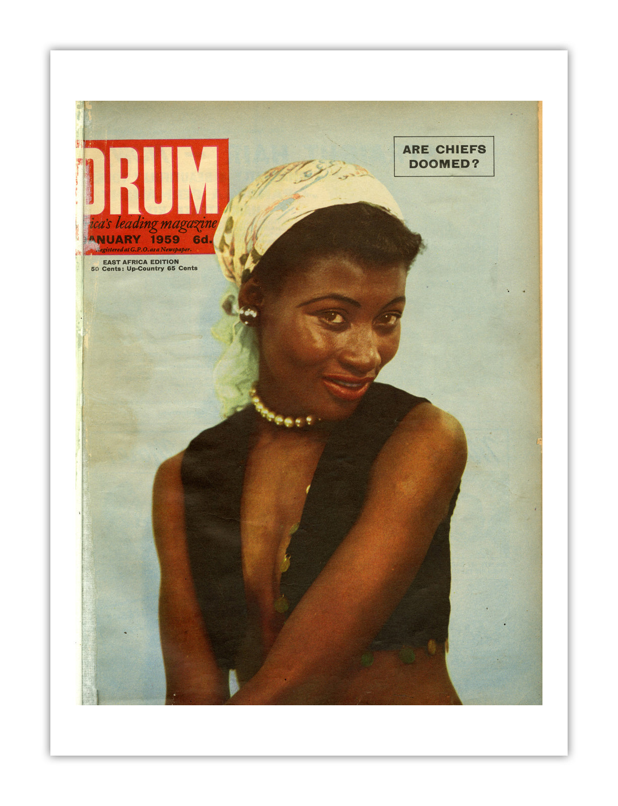 East Africa Drum Magazine cover, January 1959 – archival poster print