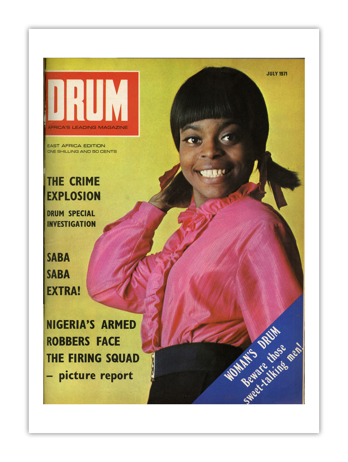 East Africa Drum Magazine cover, July 1971 – archival poster print