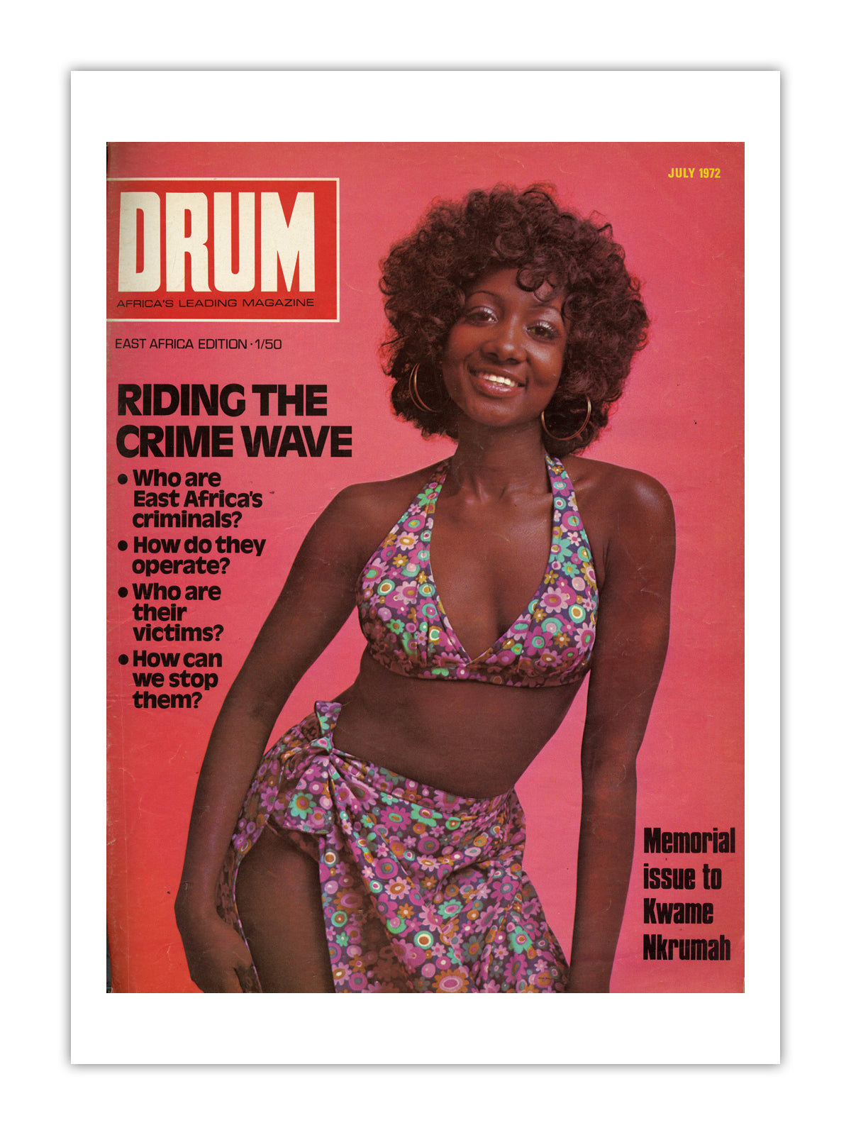 East Africa Drum Magazine cover, July 1972 – archival poster print