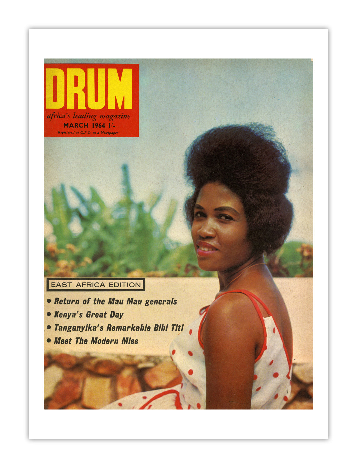 East Africa Drum Magazine cover, March 1964 – archival poster print