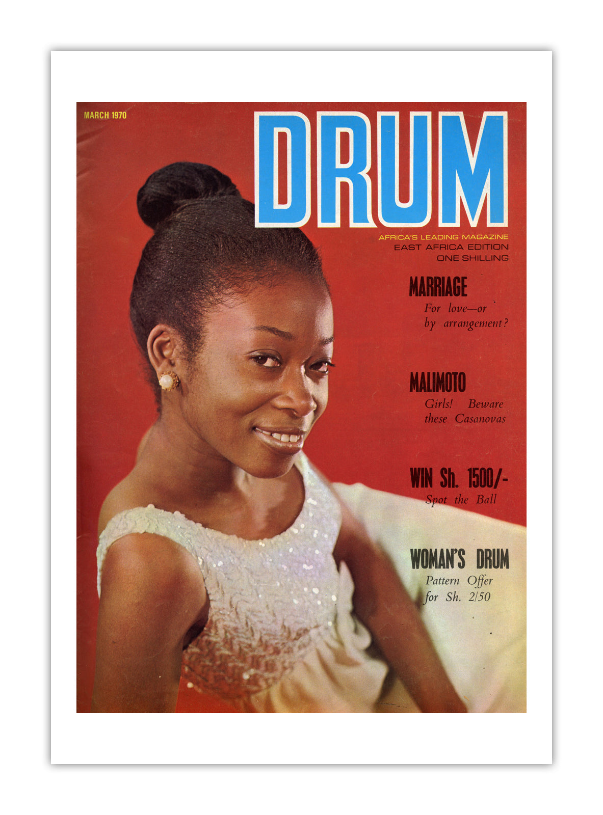 East Africa Drum Magazine cover, March 1970 – archival poster print