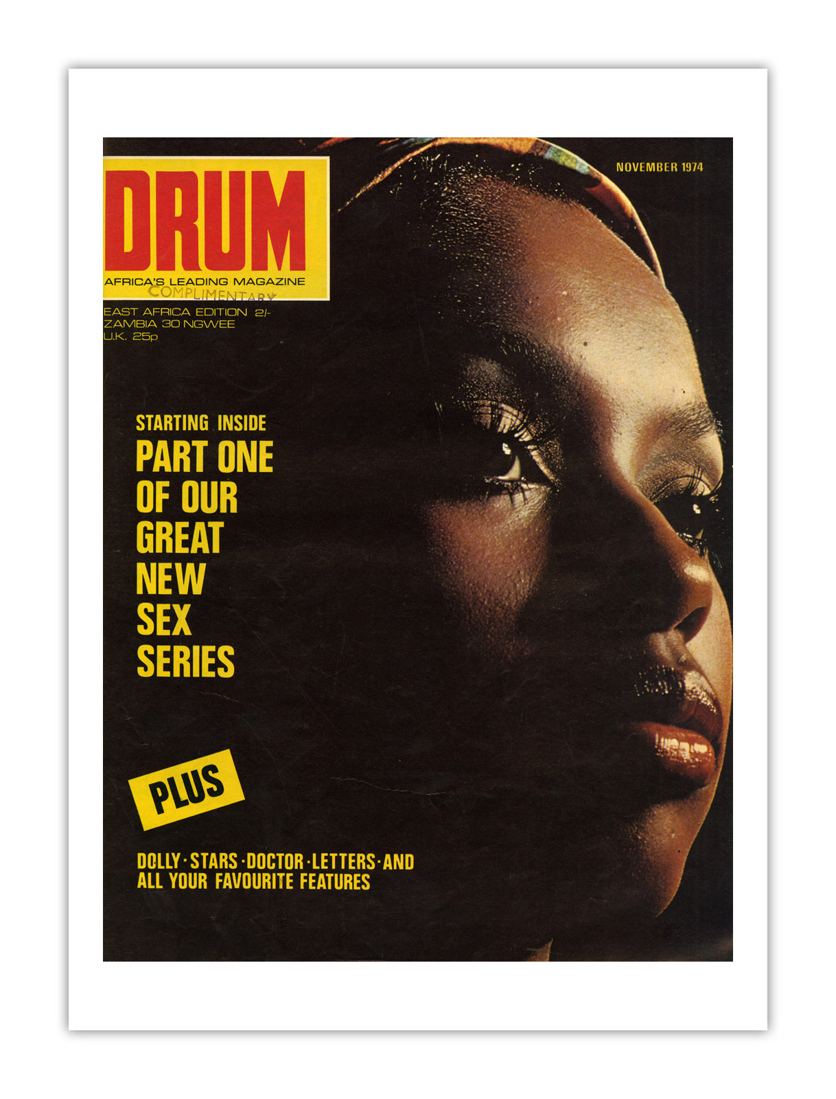 East Africa Drum Magazine cover, November 1974 – archival poster print