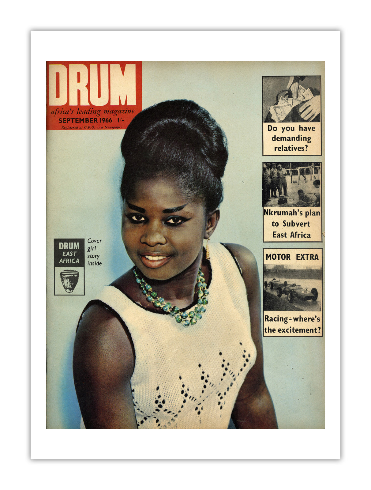 East Africa Drum Magazine cover, September 1966 – archival poster print