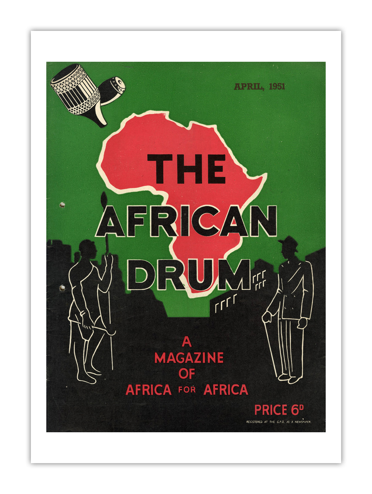 South Africa Drum Magazine cover, April 1951 – archival poster print