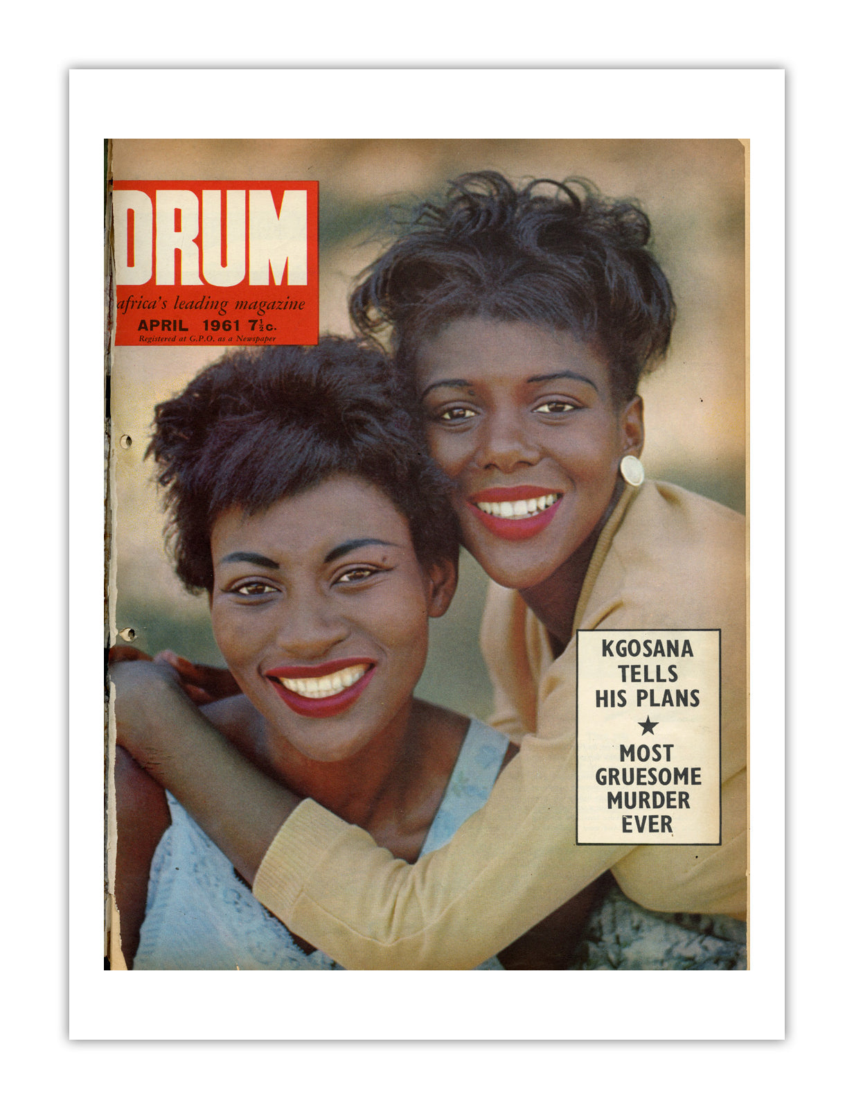 South Africa Drum Magazine cover, April 1961 – archival poster print