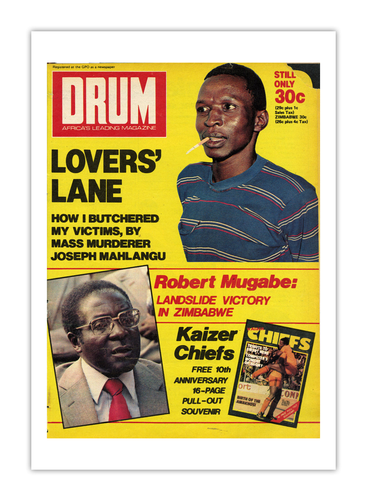 South Africa Drum Magazine cover, April 1980 – archival poster print