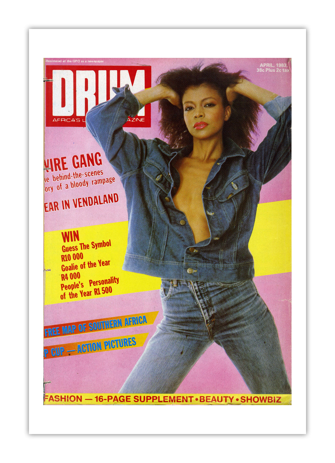 South Africa Drum Magazine cover, April 1983 – archival poster print