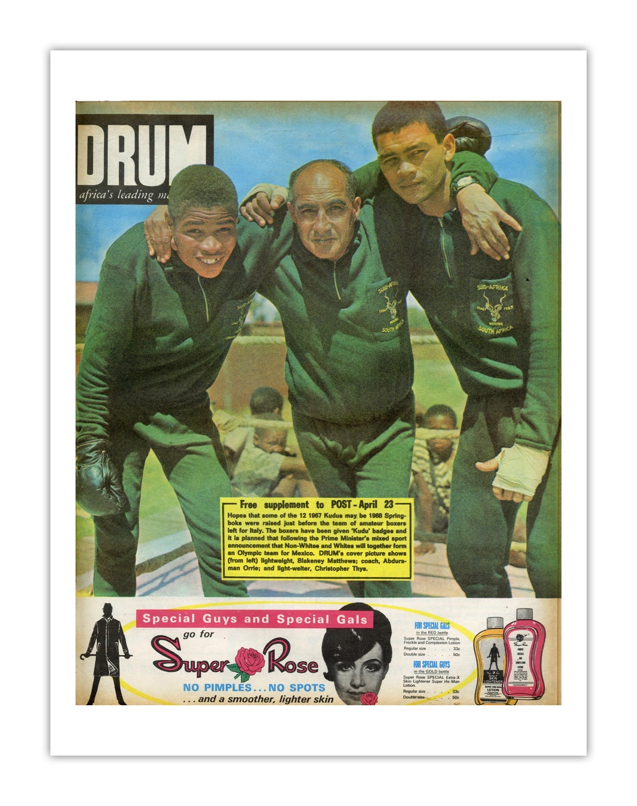South Africa Drum Magazine cover, April 1967 – archival poster print