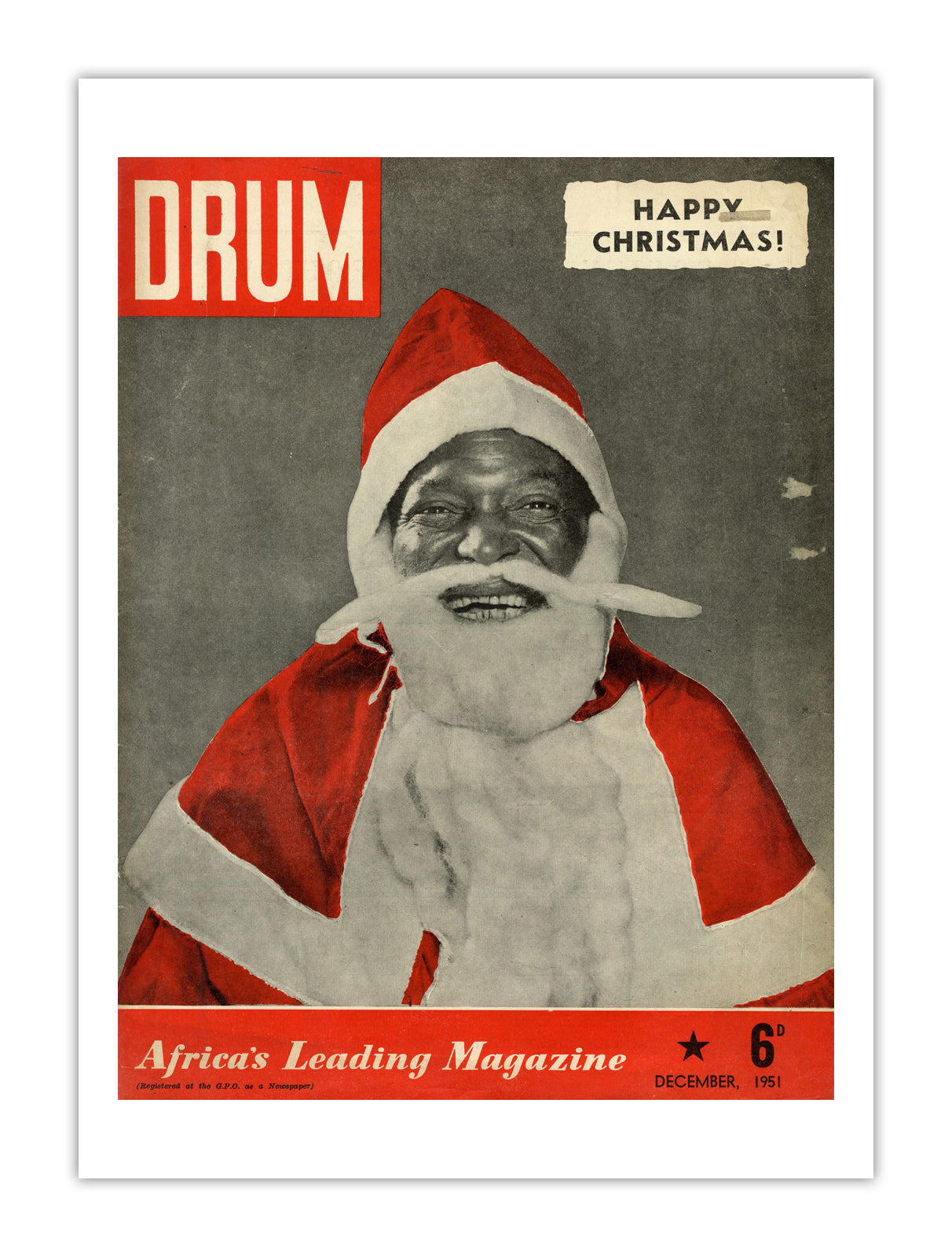 South Africa Drum Magazine cover, December 1951 – archival poster print