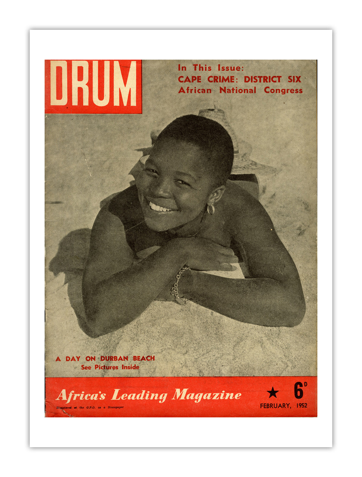 South Africa Drum Magazine cover, February 1952 – archival poster print