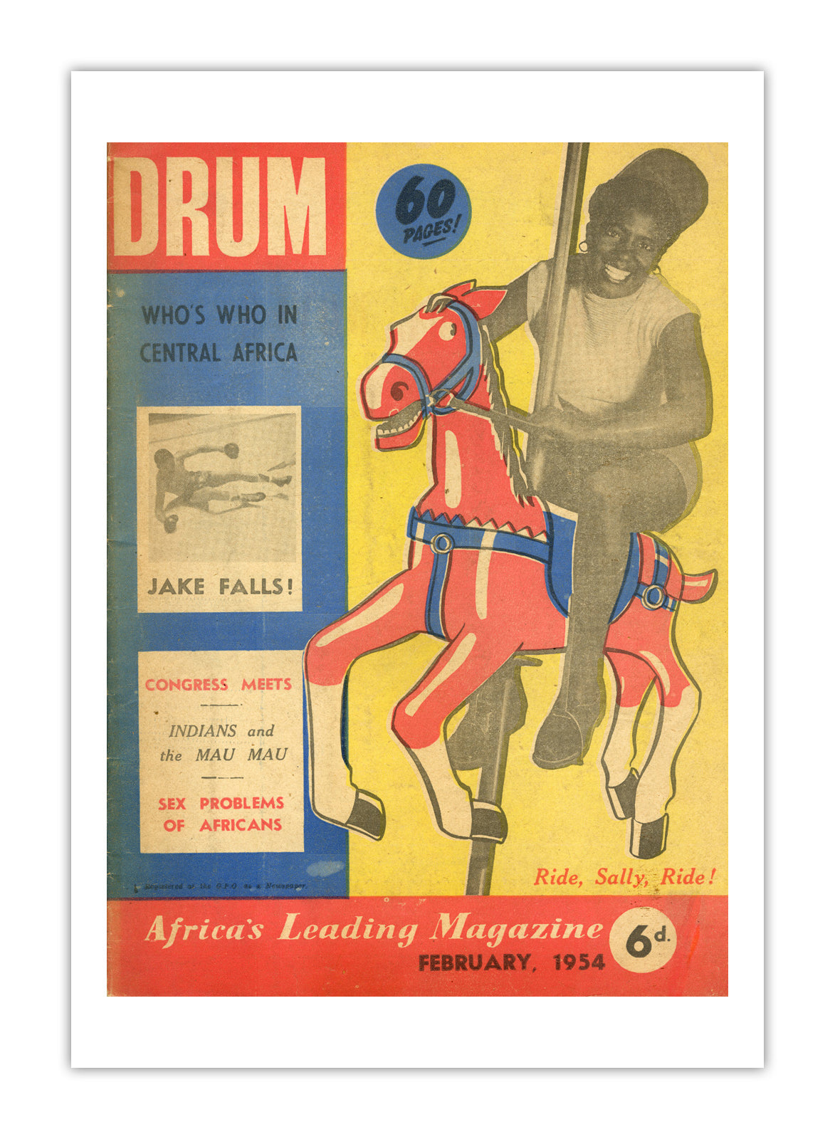 South Africa Drum Magazine cover, February 1954 – archival poster print