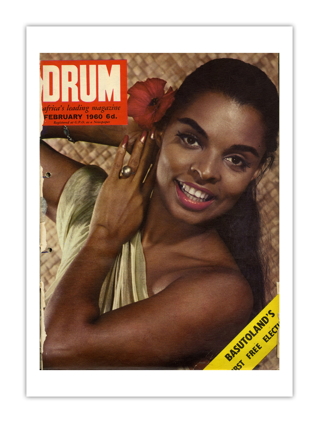South Africa Drum Magazine cover, February 1960 – archival poster print