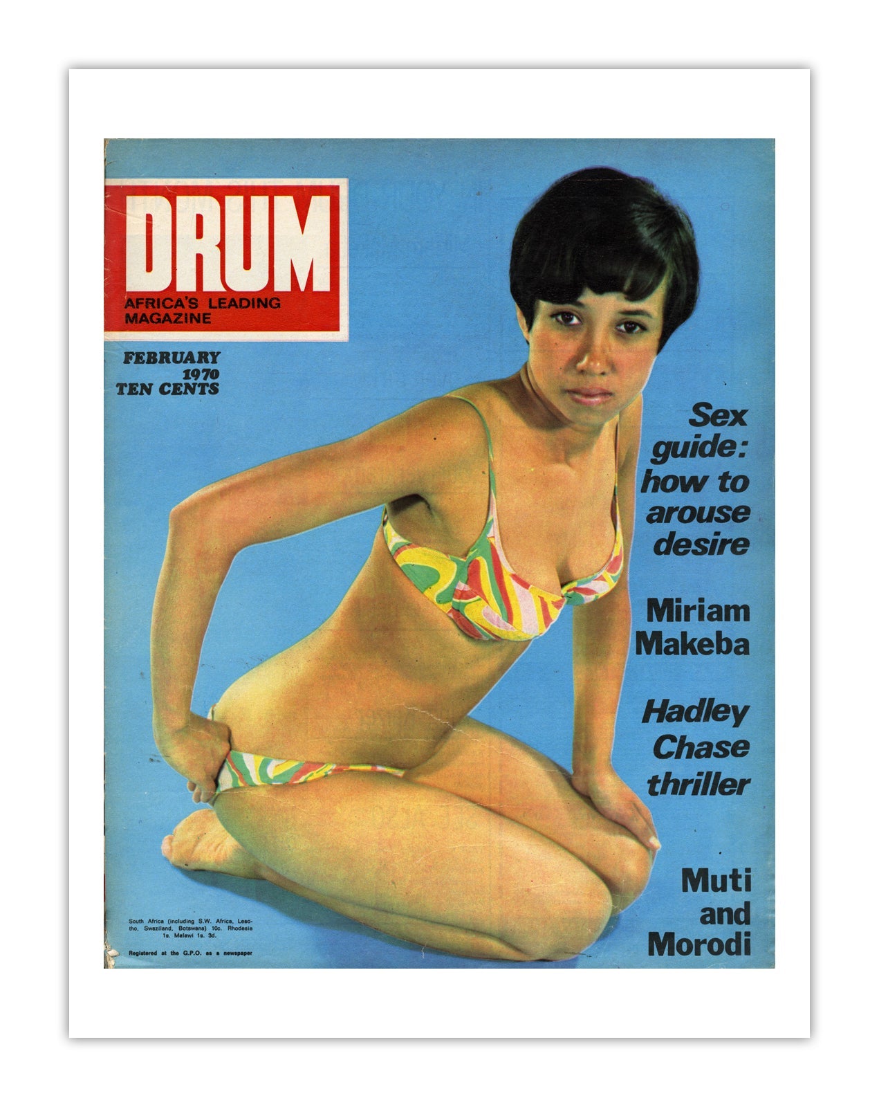 South Africa Drum Magazine cover, February 1970 – archival poster print