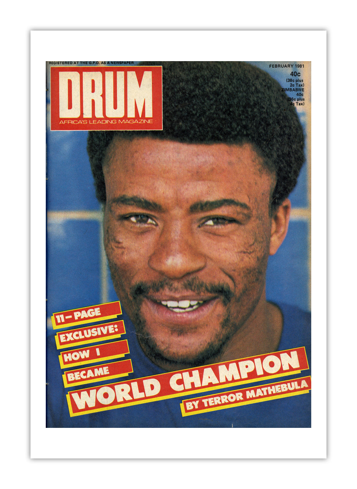 South Africa Drum Magazine cover, February 1981 – archival poster print