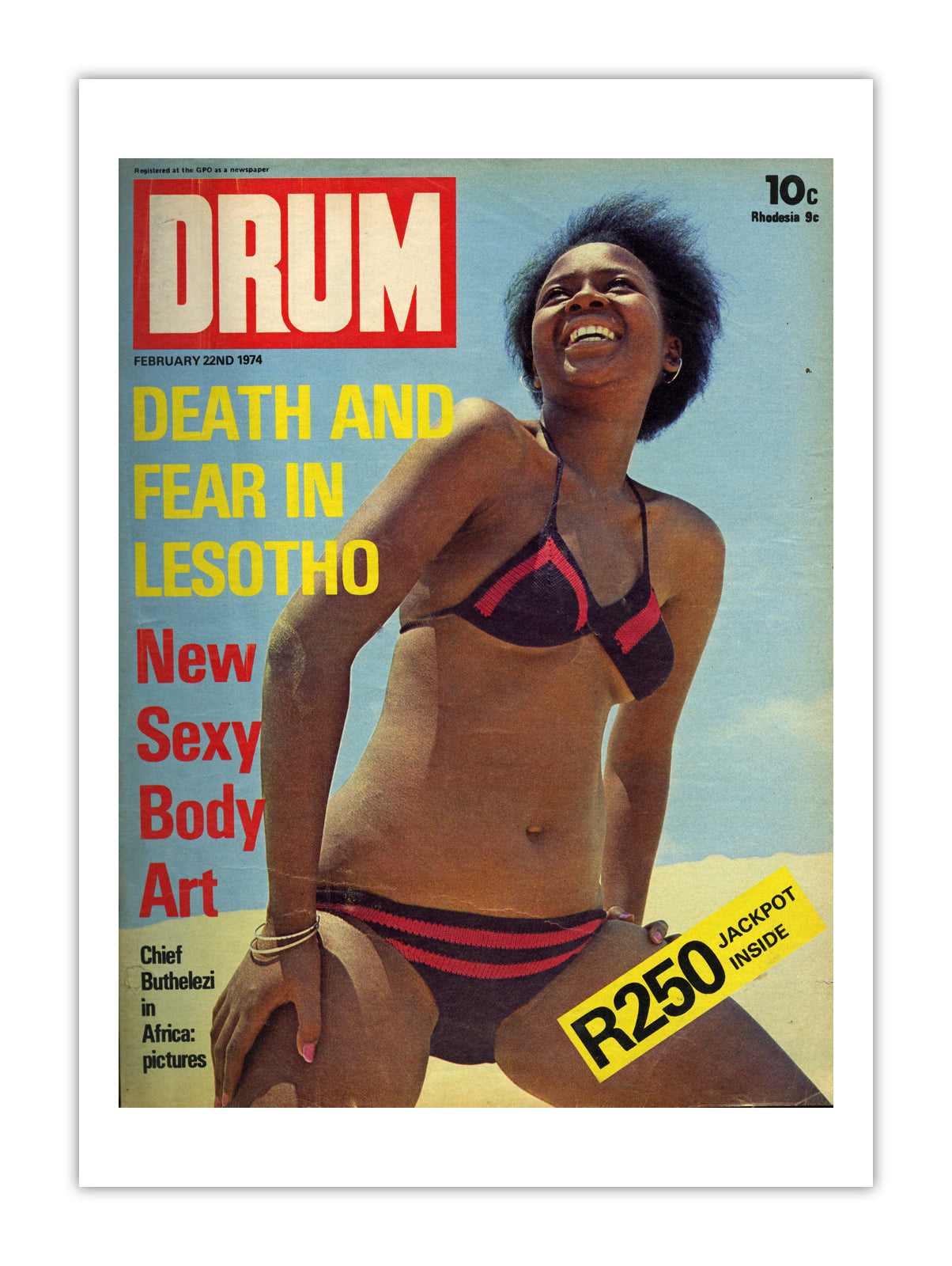 South Africa Drum Magazine cover, February 1974 – archival poster print