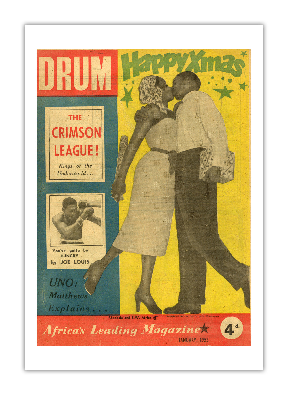 South Africa Drum Magazine cover, January 1953 – archival poster print