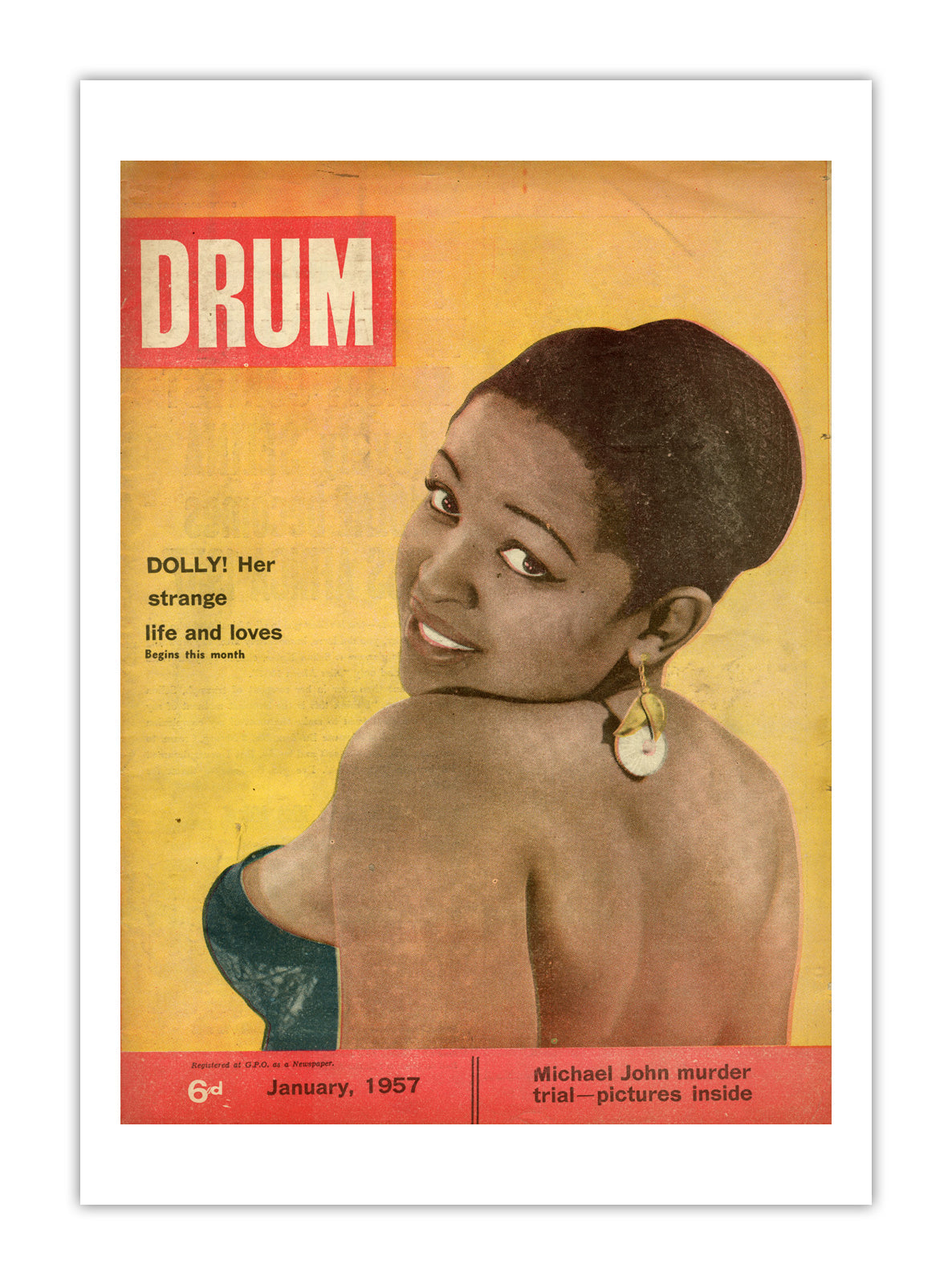 South Africa Drum Magazine cover, January 1957 – archival poster print