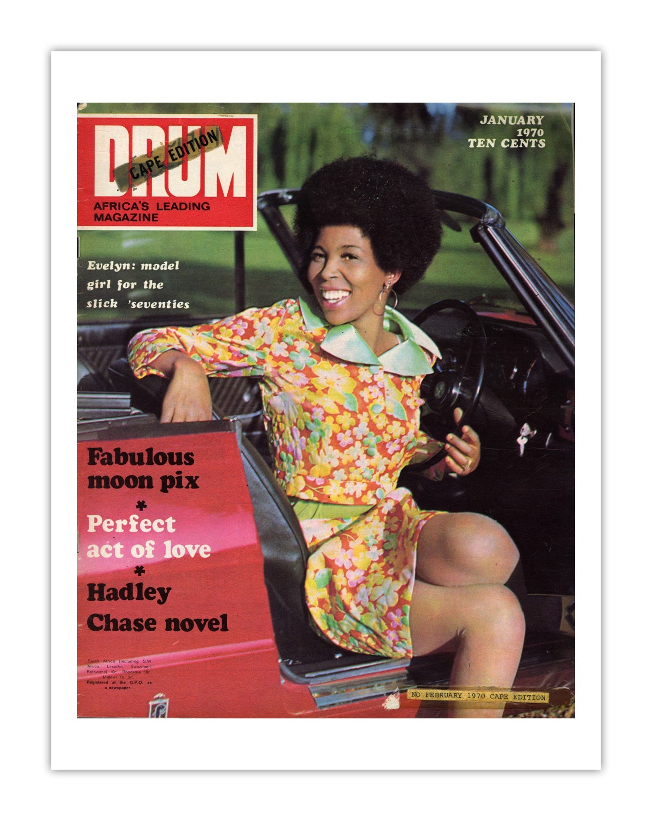 South Africa Drum Magazine cover, January 1970 – archival poster print