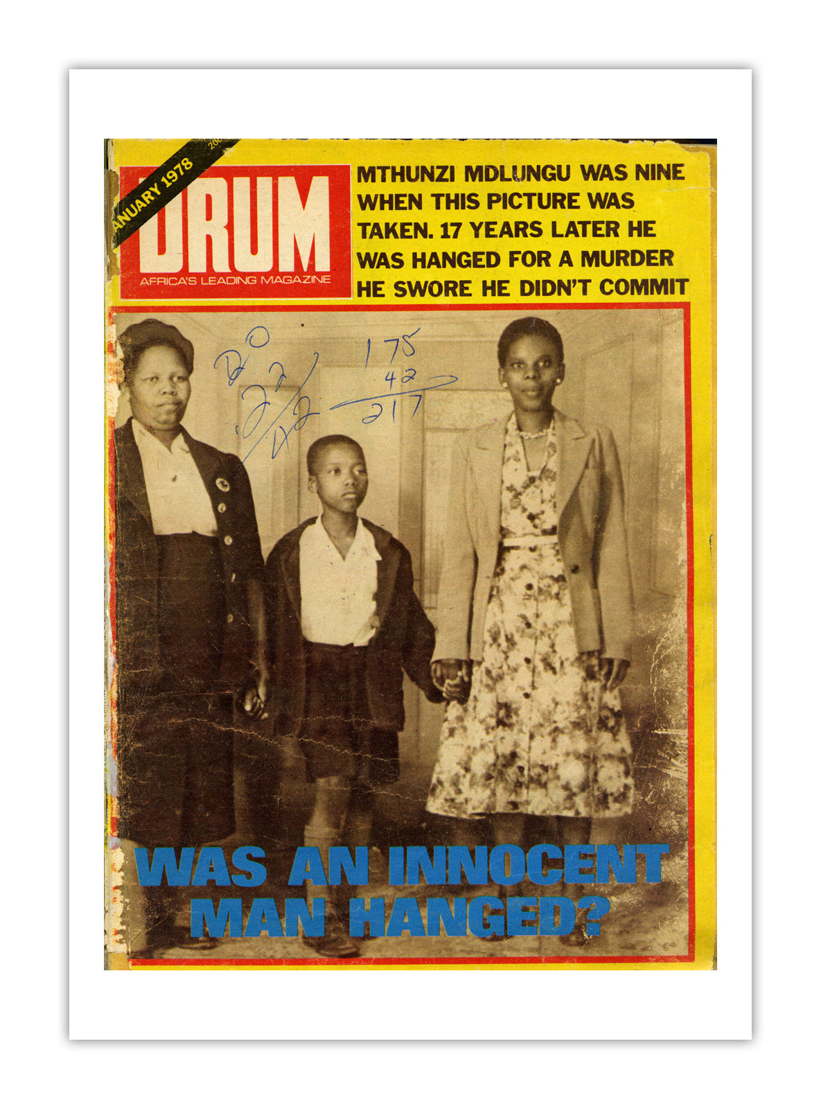 South Africa Drum Magazine cover, January 1978 – archival poster print