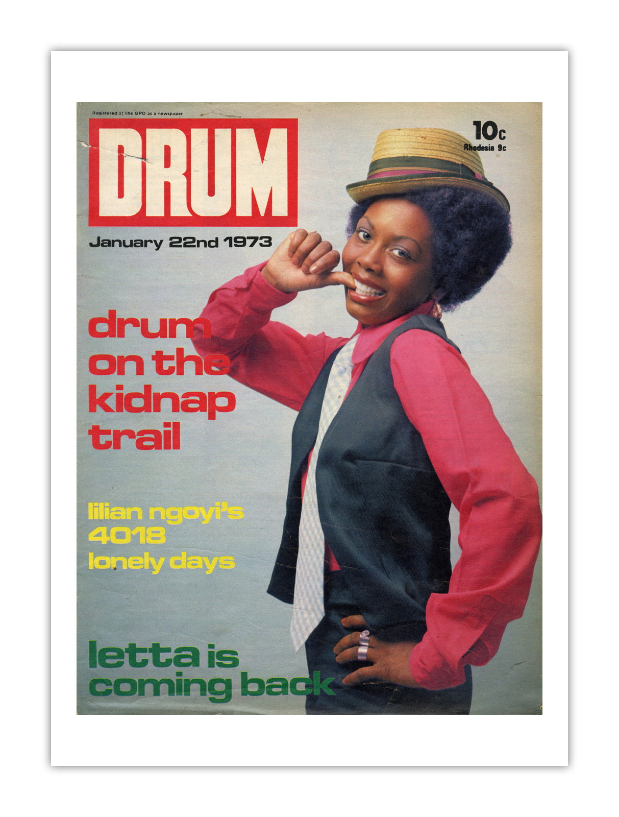 South Africa Drum Magazine cover, January 1973 – archival poster print