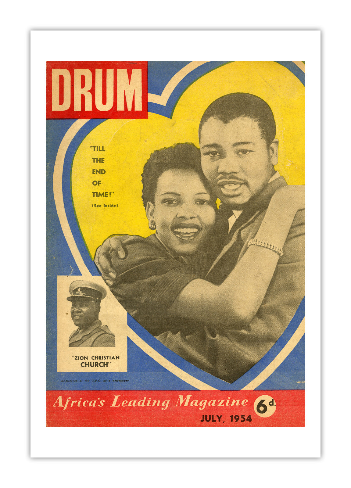 South Africa Drum Magazine cover, July 1954 – archival poster print
