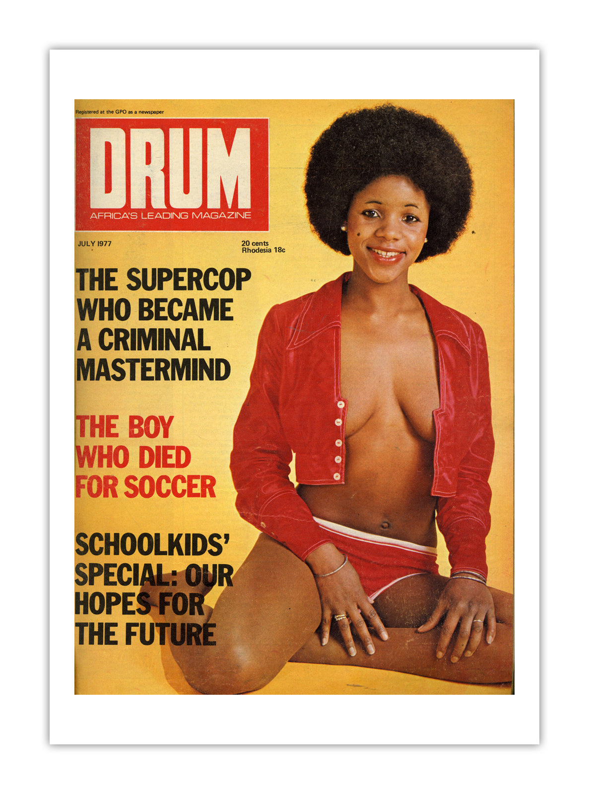 South Africa Drum Magazine cover, July 1977 – archival poster print