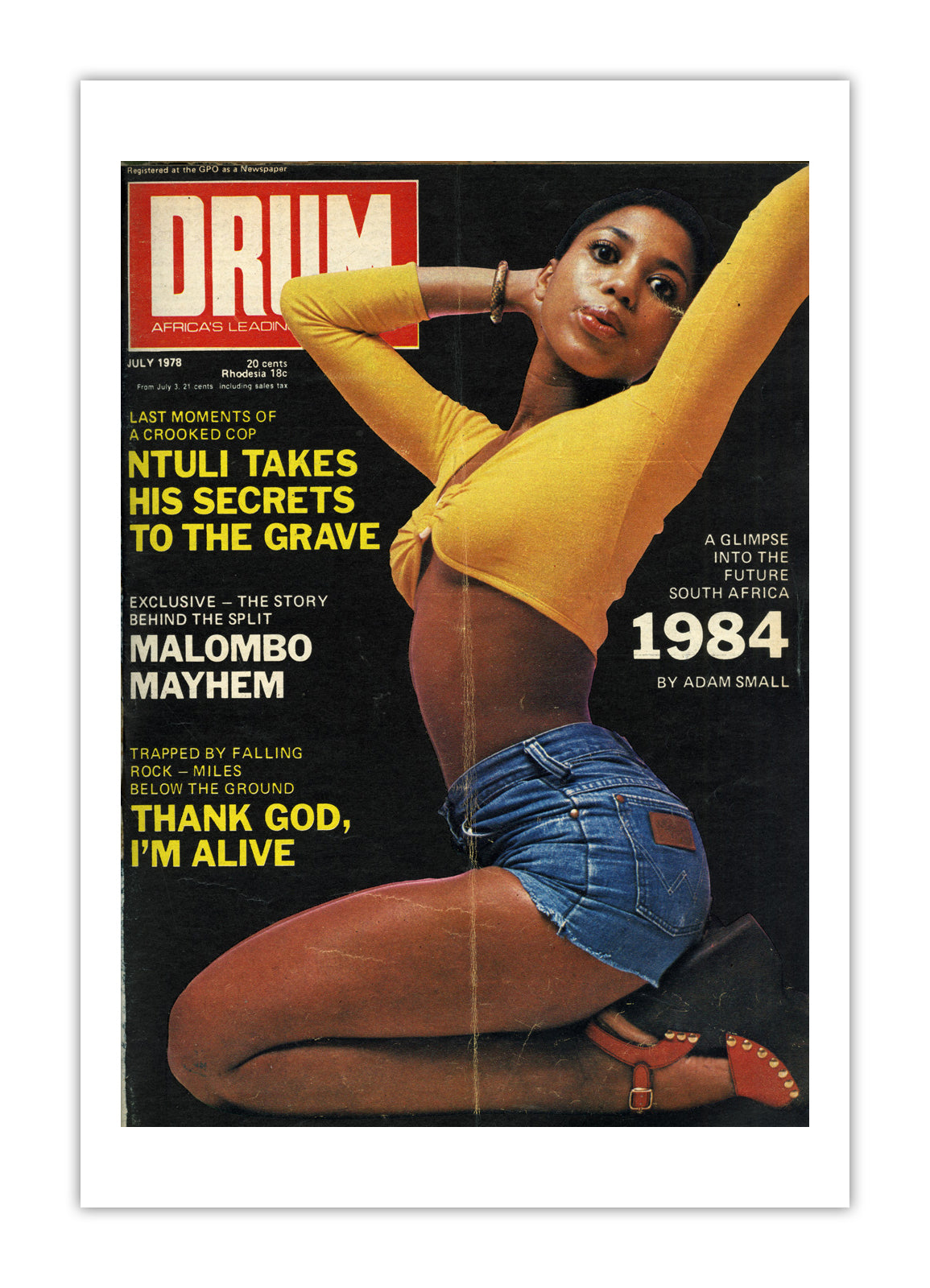 South Africa Drum Magazine cover, July 1978 – archival poster print