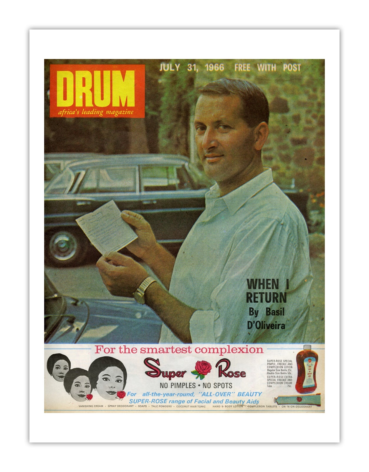 South Africa Drum Magazine cover, July 1966 – archival poster print