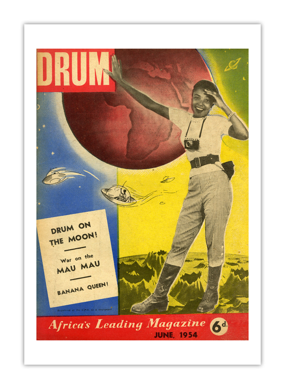 South Africa Drum Magazine cover, June 1954 – archival poster print