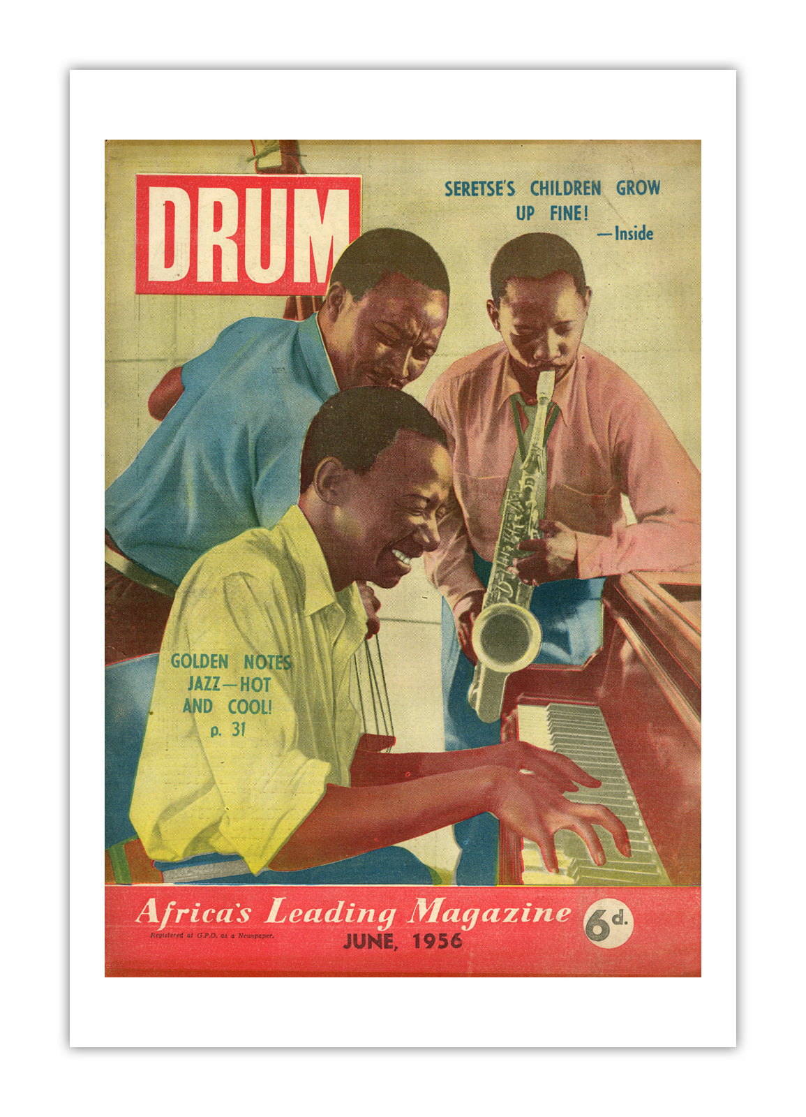 South Africa Drum Magazine cover, June 1956 – archival poster print