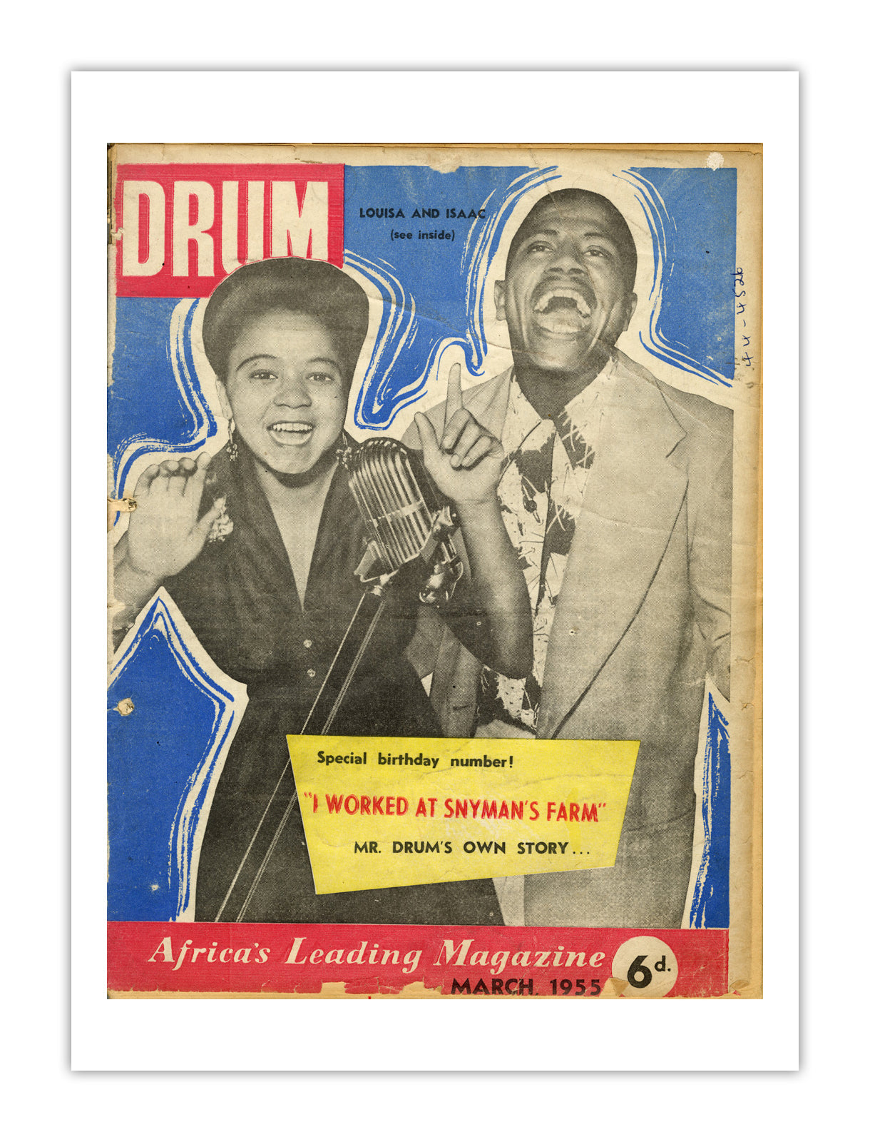 South Africa Drum Magazine cover, March 1955 – archival poster print
