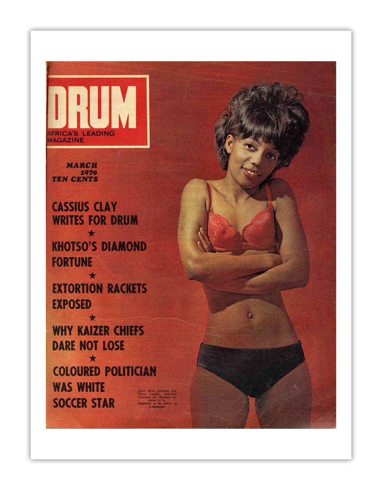 South Africa Drum Magazine cover, March 1970 – archival poster print