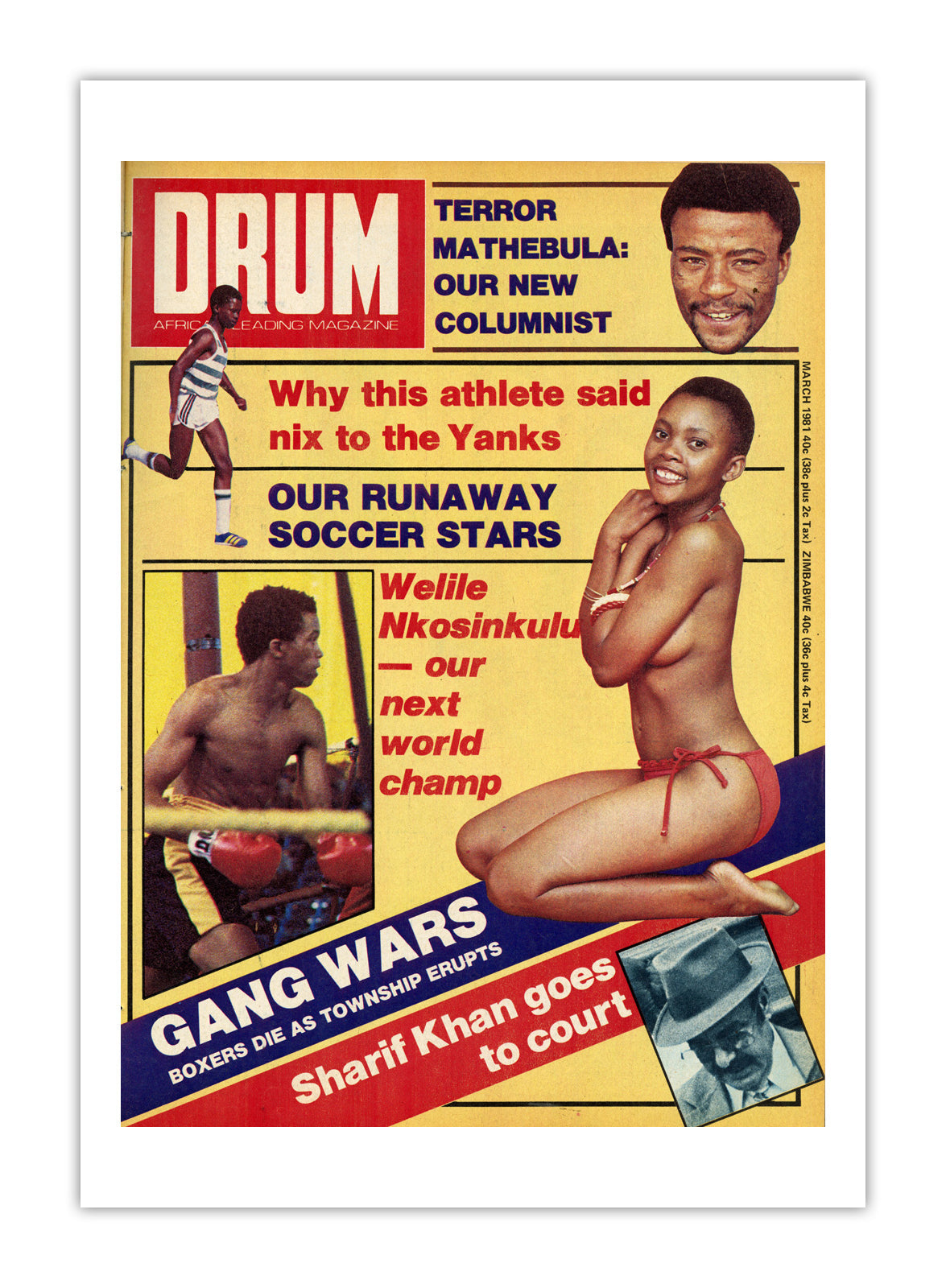 South Africa Drum Magazine cover, March 1981 – archival poster print