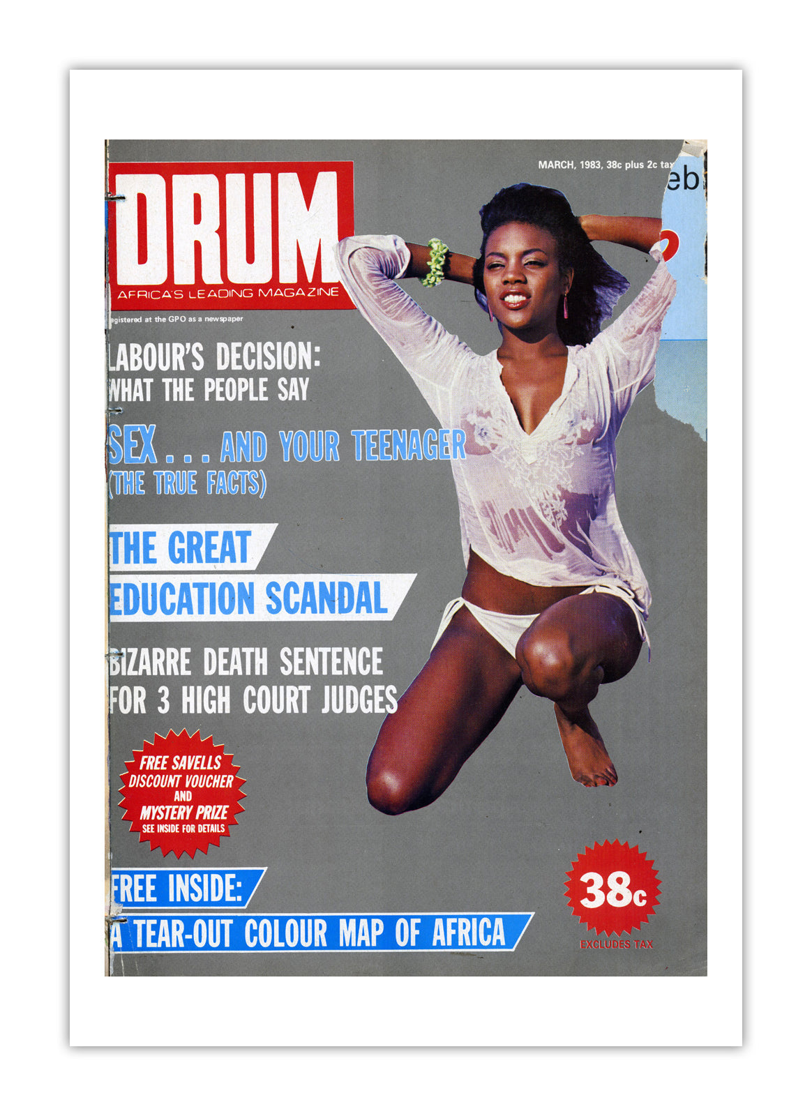 South Africa Drum Magazine cover, March 1983 – archival poster print