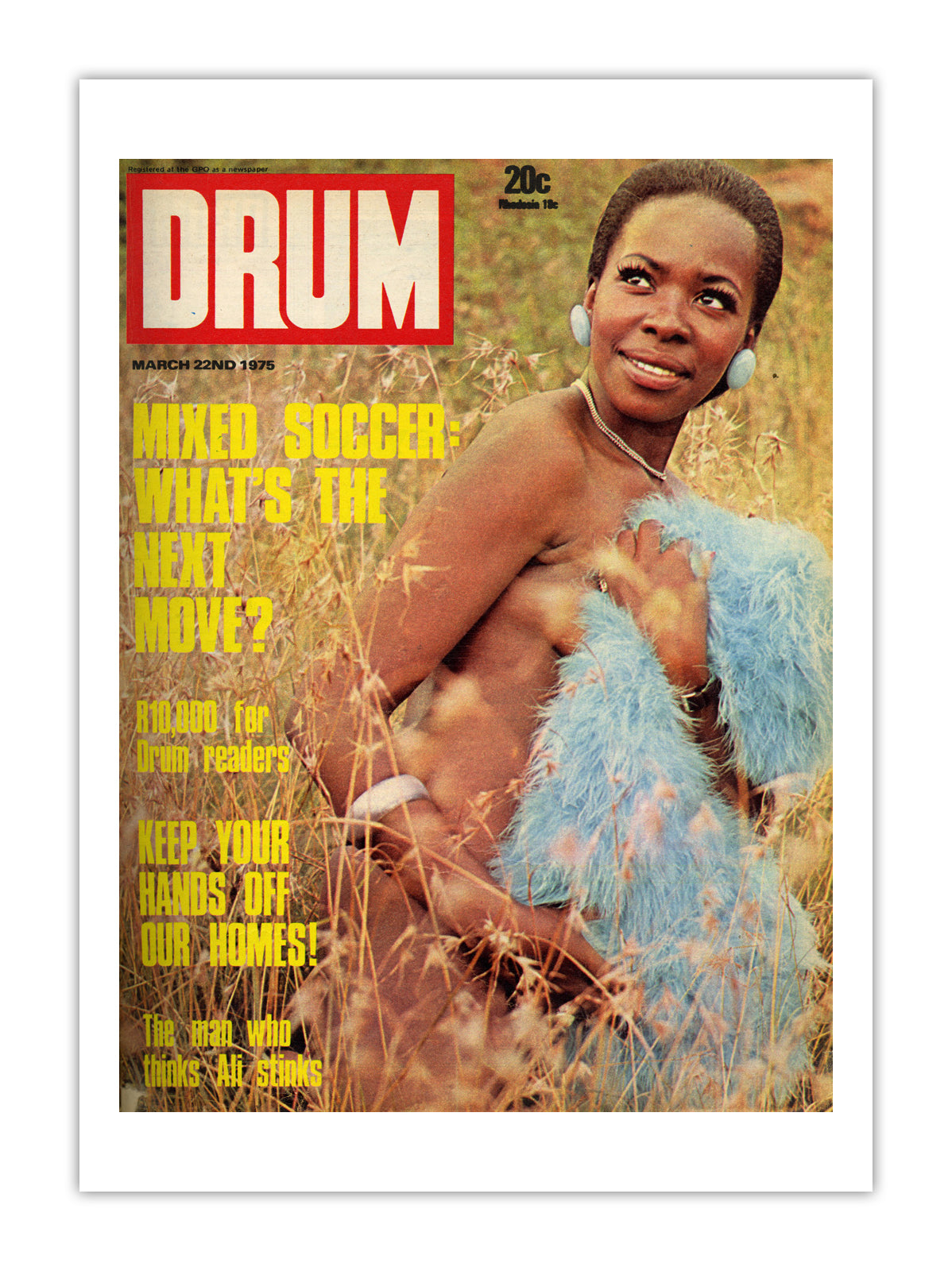 South Africa Drum Magazine cover, March 1975 – archival poster print