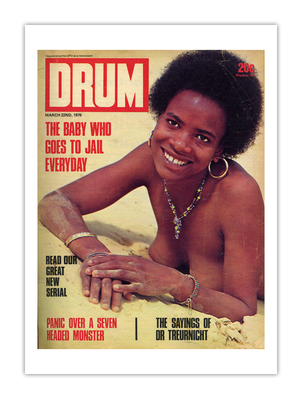 South Africa Drum Magazine cover, March 1976 – archival poster print
