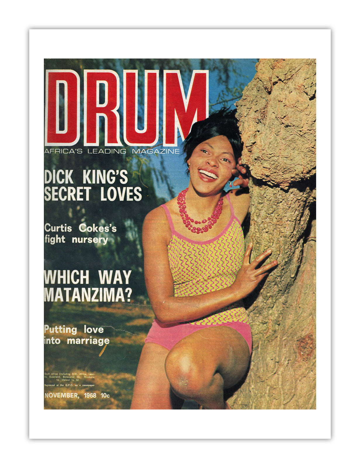 South Africa Drum Magazine cover, November 1968 – archival poster print
