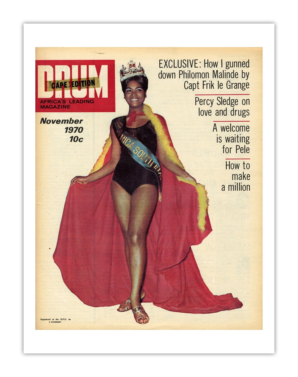 South Africa Drum Magazine cover, November 1970 – archival poster print