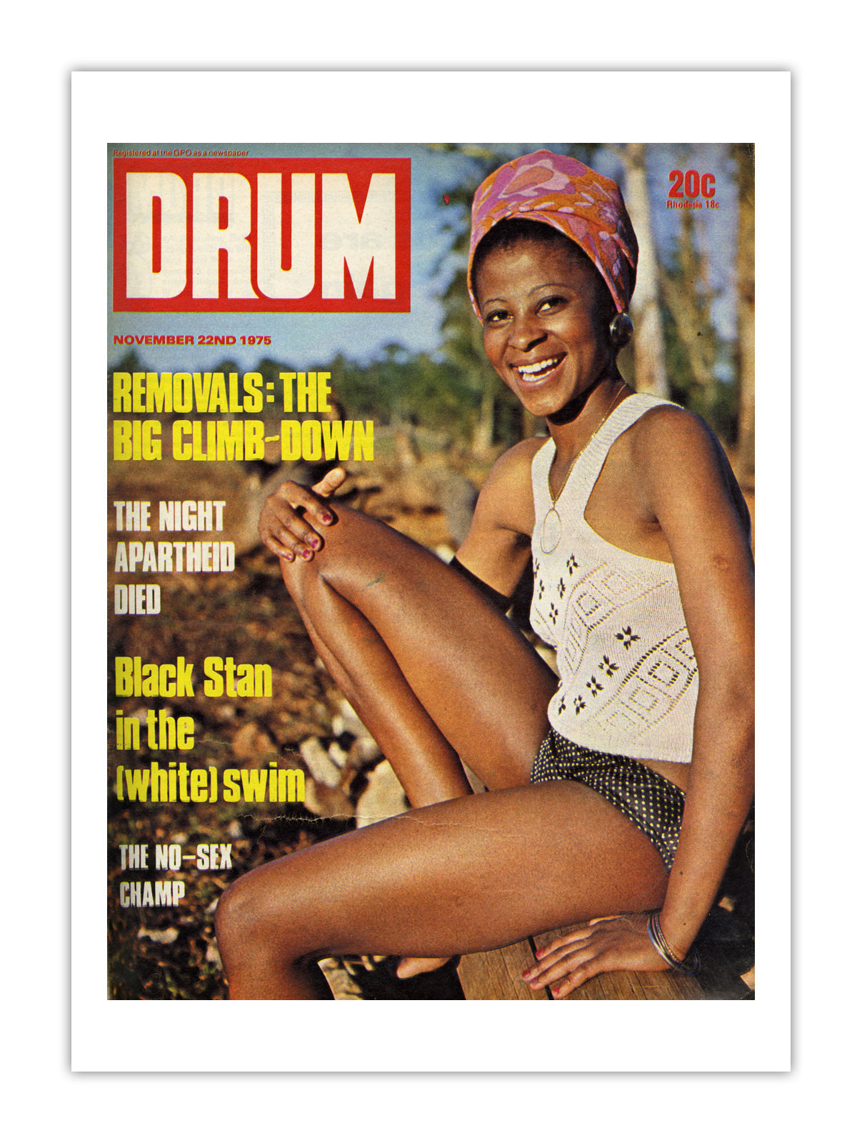 South Africa Drum Magazine cover, November 1975 – archival poster print