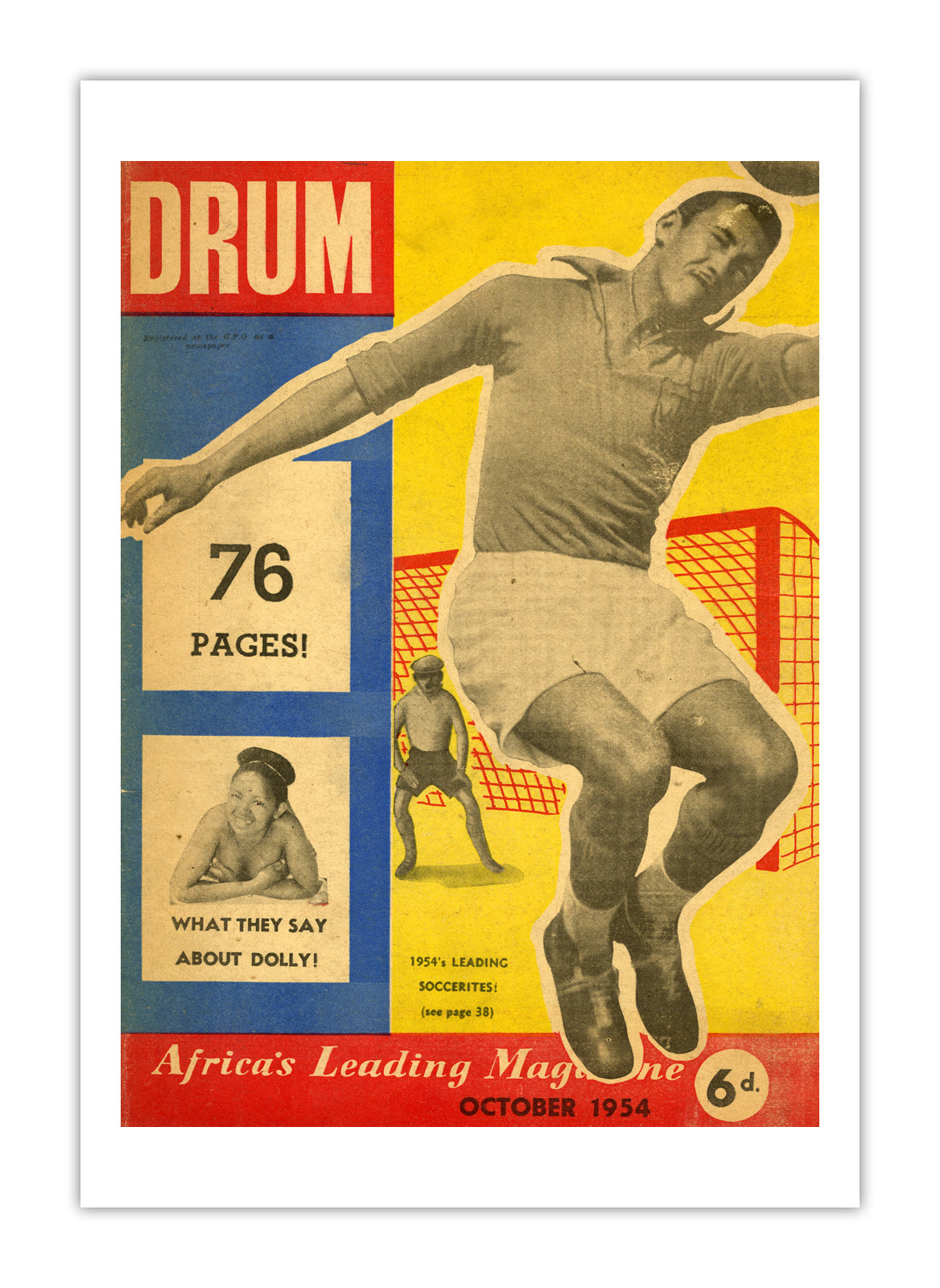 South Africa Drum Magazine cover, October 1954 – archival poster print