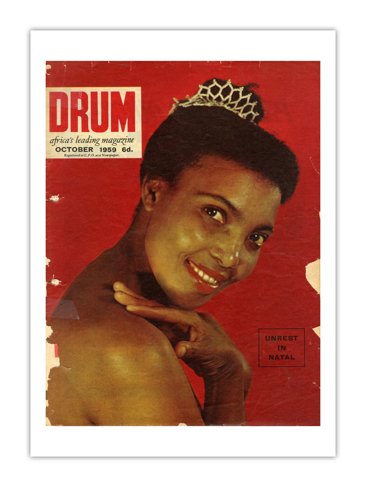 South Africa Drum Magazine cover, October 1959 – archival poster print