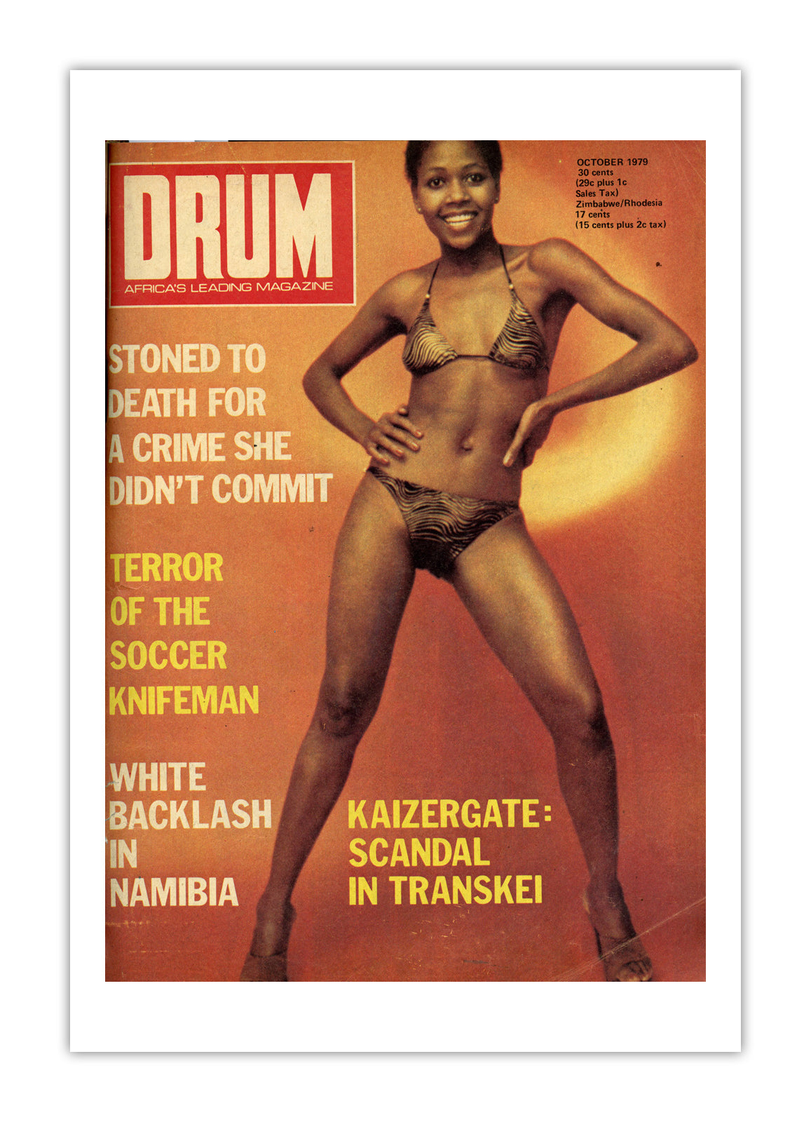 South Africa Drum Magazine cover, October 1979 – archival poster print