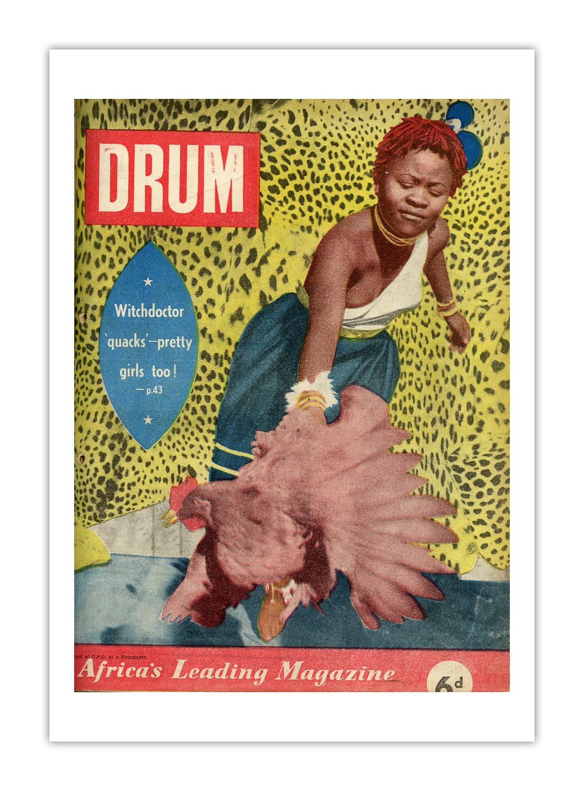 South Africa Drum Magazine cover, September 1956 – archival poster print